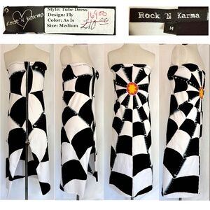 Rock N Karma Medium Strapless Asymmetric Zip Front Tube Dress DESIGN: FLY
